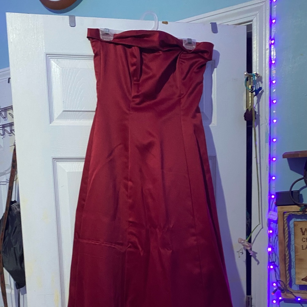 old red cocktail dress